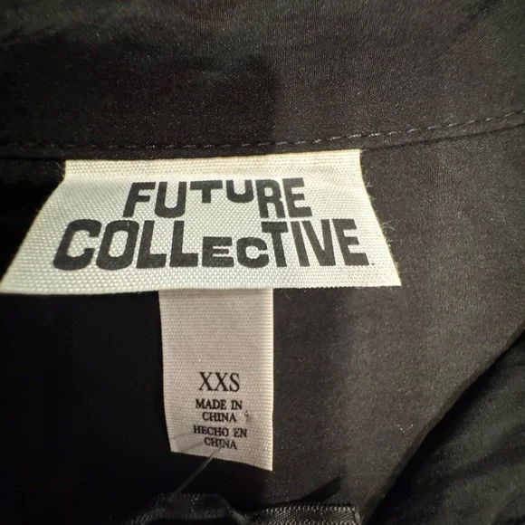 NWT FUTURE COLLECTIVE Collard Long Sleeve Smocked Midi Shirtdress - Sz: XXS - Picture 16 of 16